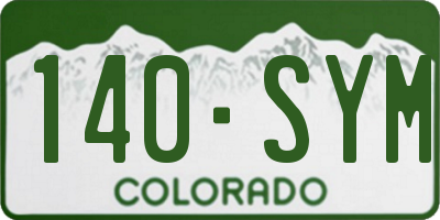 CO license plate 140SYM
