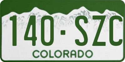 CO license plate 140SZC