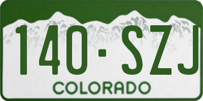 CO license plate 140SZJ