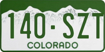 CO license plate 140SZT