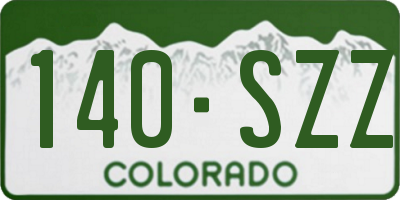 CO license plate 140SZZ