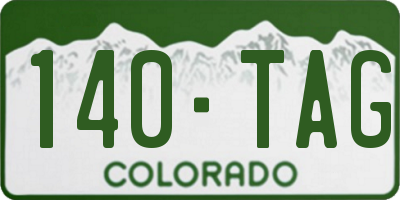 CO license plate 140TAG