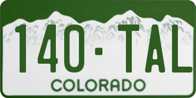 CO license plate 140TAL