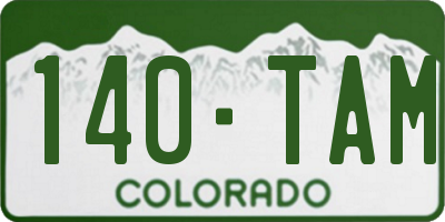 CO license plate 140TAM