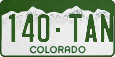 CO license plate 140TAN