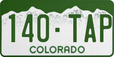 CO license plate 140TAP
