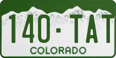 CO license plate 140TAT