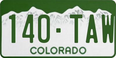CO license plate 140TAW