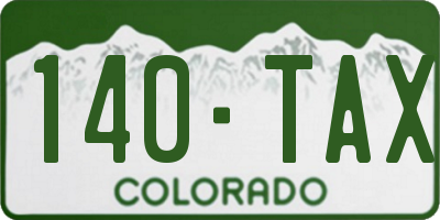 CO license plate 140TAX