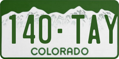 CO license plate 140TAY