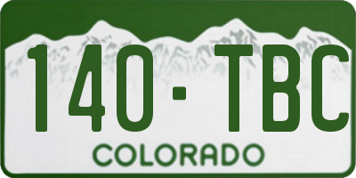 CO license plate 140TBC