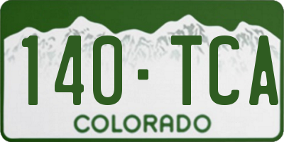 CO license plate 140TCA