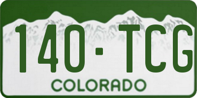 CO license plate 140TCG