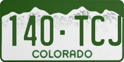 CO license plate 140TCJ