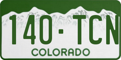 CO license plate 140TCN