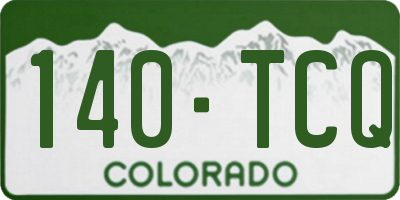 CO license plate 140TCQ