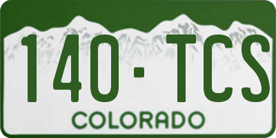 CO license plate 140TCS