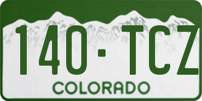 CO license plate 140TCZ