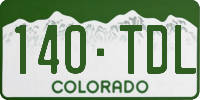 CO license plate 140TDL