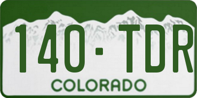 CO license plate 140TDR