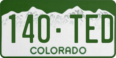 CO license plate 140TED