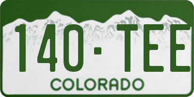 CO license plate 140TEE