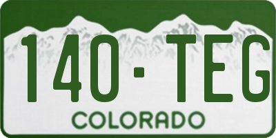 CO license plate 140TEG