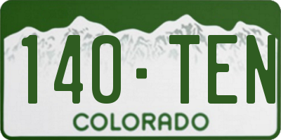 CO license plate 140TEN