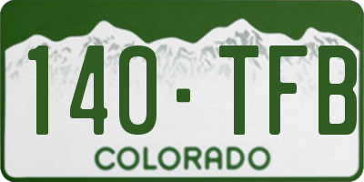 CO license plate 140TFB