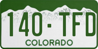 CO license plate 140TFD