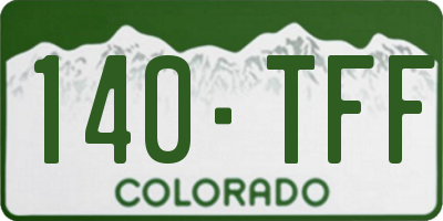 CO license plate 140TFF