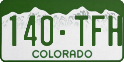 CO license plate 140TFH