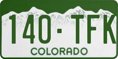 CO license plate 140TFK