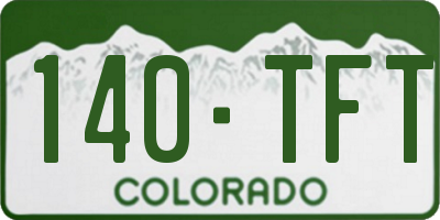 CO license plate 140TFT