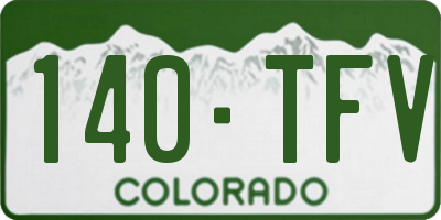 CO license plate 140TFV