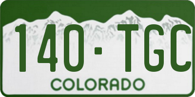 CO license plate 140TGC