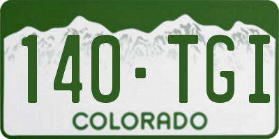 CO license plate 140TGI