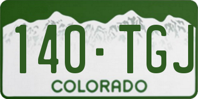 CO license plate 140TGJ