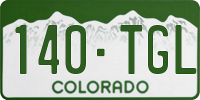 CO license plate 140TGL