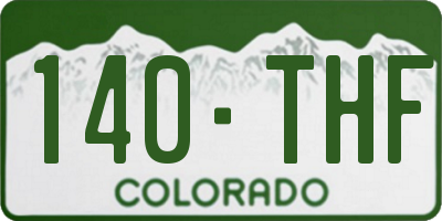 CO license plate 140THF