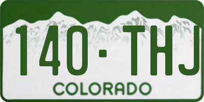 CO license plate 140THJ