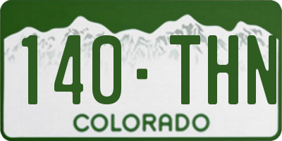 CO license plate 140THN