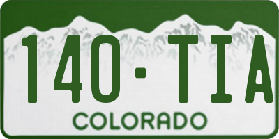 CO license plate 140TIA