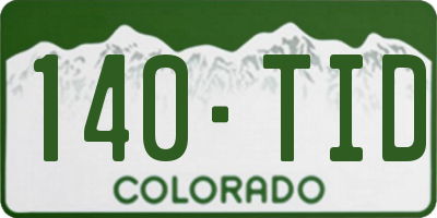 CO license plate 140TID