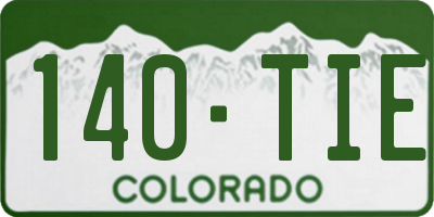 CO license plate 140TIE