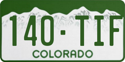 CO license plate 140TIF