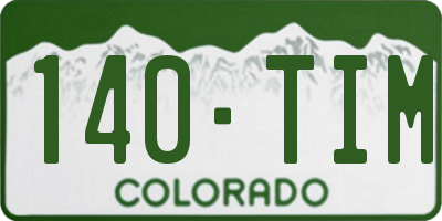 CO license plate 140TIM