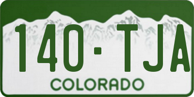 CO license plate 140TJA