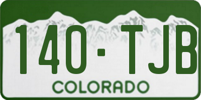 CO license plate 140TJB