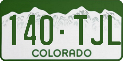 CO license plate 140TJL